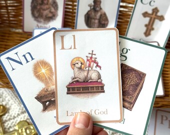 Orthodox Alphabet Cards for Children | Christian ABC Printable | Faith Based Learning | Instant Digital Download