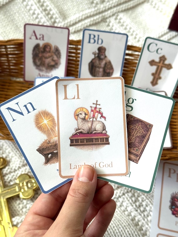 Orthodox Alphabet Cards for Children | Christian ABC Printable | Faith Based Learning | Instant Digital Download