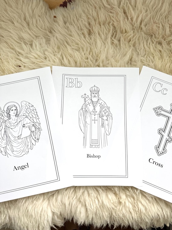 Orthodox Alphabet Coloring Pages | Christian ABC Printable for Kids (Digital Download)