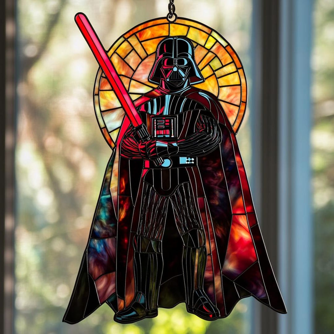 Vader Acrylic Faux Stained Glass Suncatcher, Darth Window Hanging ...