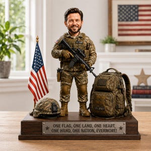 Custom Military Soldier Wooden Decor, Personalized Army Keepsake Gift, Veteran Memorial Decoration, Patriotic Gift For Soldier