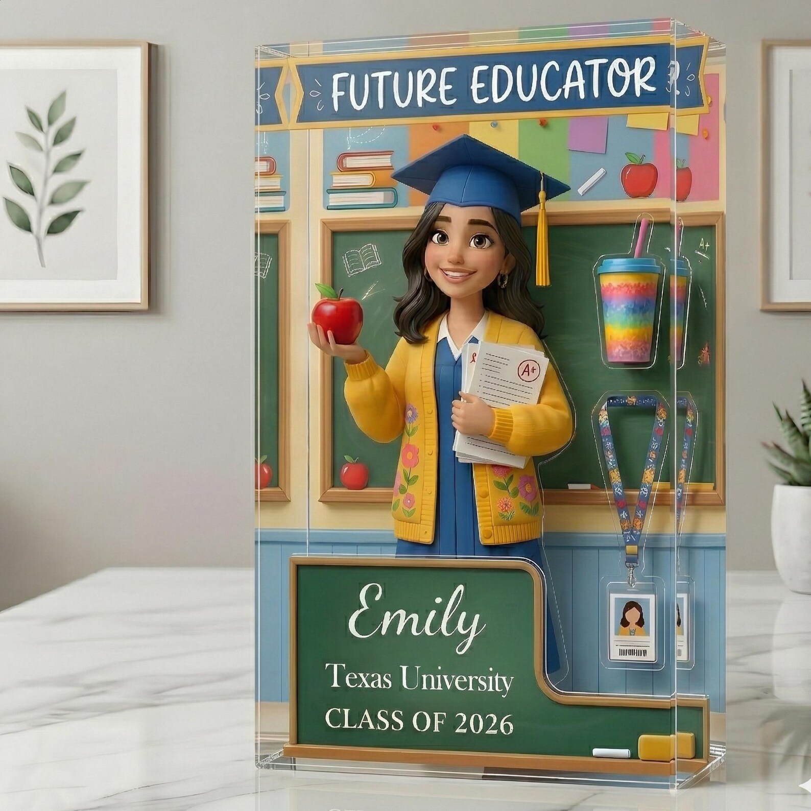 Personalized Future Educator Graduation Gift for Her, Custom Teacher ...