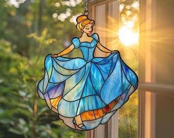 Rapunzel Lantern Scene Acrylic Suncatcher – Fairytale Faux Stained