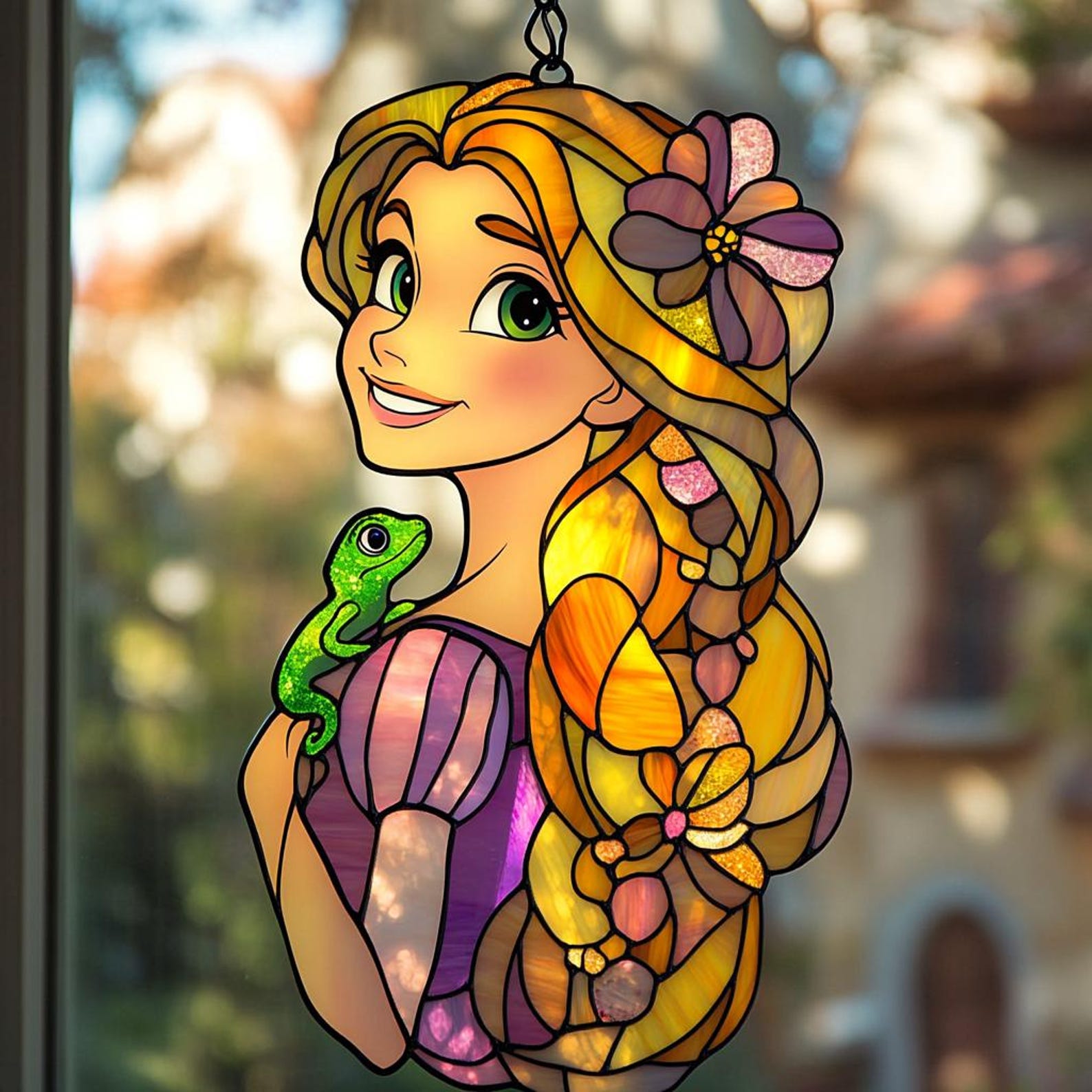 Fairytale Princess Faux Stained Glass Suncatcher – Acrylic Hanging ...