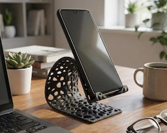 Wave Style Phone Stand | 3D Printed PLA Desk Stand | Adjustable Viewing Angle Holder