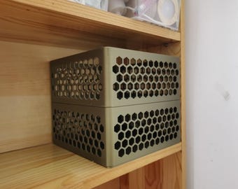 Honeycomb Stackable Baskets – Geometric Modular PLA Organiser – Modern Desktop Shelf Tidy