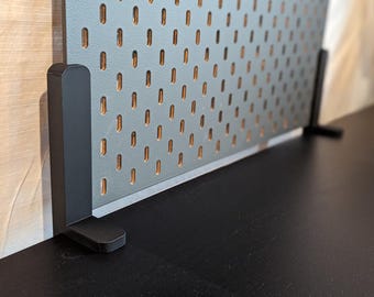 2pc Minimalist Metal Pegboard Desk Mount Bracket – Modern Freestanding Support for Panels & Boards