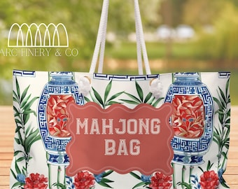 Bolsa de Mahjong de la Marina / Bolsa de tapete de Mahjong / Accesorios de Mahjong / Mesa de Mahjong / Mesa de fiesta / Bolsa de mano personalizada / Mahjong americano / Noche de juegos