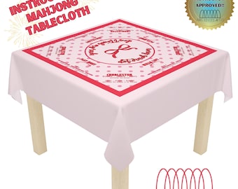 Rosa Mahjong Tischdecke für Anfänger mit Anleitung |  Perfekt für Mahjong-Enthusiasten | Mahjong Matte | Valentinstag Mahjong Druck | Mah