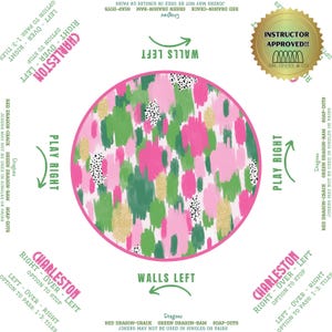 Pink Mahjong Tablecloth with Game Instructions | Colorful Instructional Mahjong Table Cover | Mahjong Accessories | Mahjong Game Night