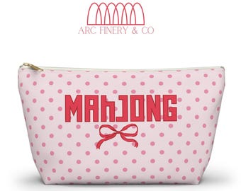 Bolsa para fichas de Mahjong de color rosa para San Valentín / Mahjong americano / Bolsa para fichas de Mahjong / Fiesta / Día del juego de Mahjong / Bolsa para fichas de juego / Bolsa de Mahj / San Valentín