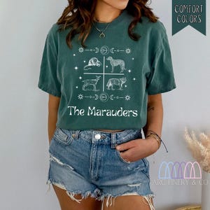Marauders-shirt | Padfoot Prongs Moony Wormtail | Universeel shirt | Sirius Zwart | De plunderaars | Pk-shirt | Harry Fandom | Boekenachtig shirt