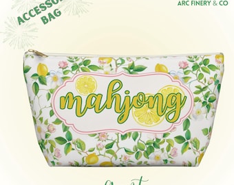 Bright Lemon Mahjong Tile Bag | American Mahjong | Mahjong Tile Pouch | Party | Mahjong Game Day Bag | Game Tile Bag | Mahj Bag | Mahjong