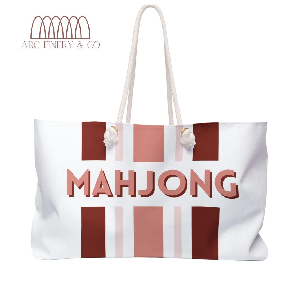 Mahjong Muse Hand-Beaded Large Book Tote