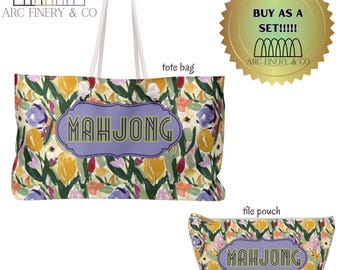 Stylish Mahjong Tote Bag | Large Carry All for Mahjong Supplies | Perfect Gift Mahjong | Mahjong supply Tote Bag | Portable Mahjong Tote