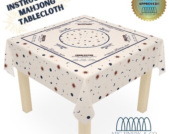 Celestial Star Mahjong Tischdecke mit Anleitung | Perfekt für Anfänger | Mahjong-Enthusiast | Tischdecke | Spiel | Club Mahj Tischdecke