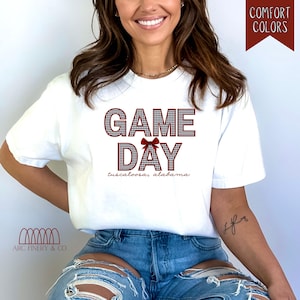 Chemise Alabama | Cadeau de voyage en Alabama | Jour du match | Cadeau de voyage Auburn | T-shirt effet vieilli de l&#39;Alabama | Cadeau pour amoureux de Bama | Marée cramoisie