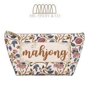 Paisley Print Mahjong Tile Bag | American Mahjong | Knitting Notions Pouch | Large Zini | Mahjong Game Bag | Game Tile Bag | Mahj Party Bag