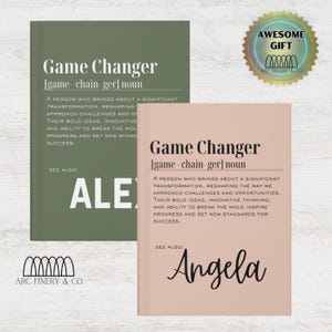 Personalized Gamechanger Definition Journal | Custom Coworker Appreciation Notebook | Inspirational Gamechanger Quote Journal | Professional