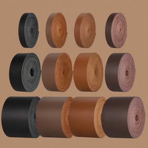 Top Grain Lederstreifen 0,5 "bis 2" breit, schwarz braun 2 mm dick 72 ""lange Lederriemen für Crafting / Leinen / Regale, Werkzeuge Ledertasche Gürtel