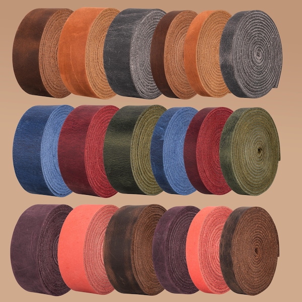Crazy Horse Leather Strips: 2mm Thick, DIY Craft Leather Straps