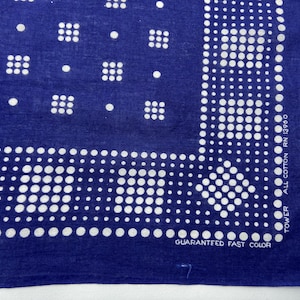 Bandana vintage de lunares en azul torre