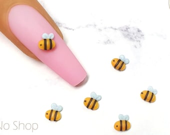 Mini Honey Bee 3D Handmade Nail Art  | Nail Charms | Nail Decoration - 4 pcs
