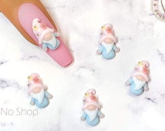 Flower Hat Gnome 3D Handmade Nail Art  | Nail Charms | Nail Decoration - 2pcs