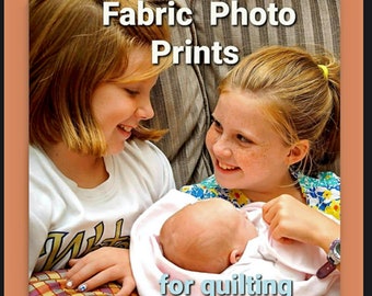 Premium Photo Fabric squares for quilts,pillows etc. washable quality cotton 200 count Percale printed with  pigment based ink