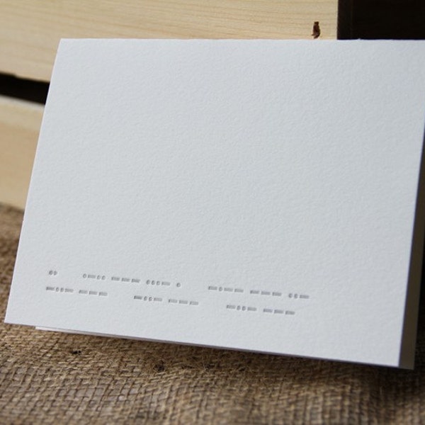 Morse code I love you, xo xo xo set of four letterpress note cards