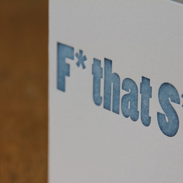 F that S set of 4 letterpress note cards