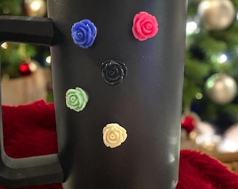 Rose-Motif Water Bottle Magnets – Fits Stanley, Owala, HydroJug (Set of 3)