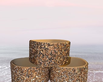 Golden Druzy Silicone Tumbler Boot - Fits Stanley, Owala 20-40oz + Hydrojug accessory