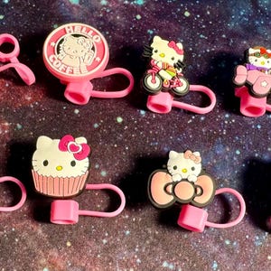 Pink Kitty Straw Topper: Stanley & Owala Bottle Accessory