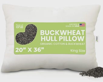 Orimono Elegance Buckwheat Pillow – Queen Size 20x30 – Orthopedic Neck Support – USA Made