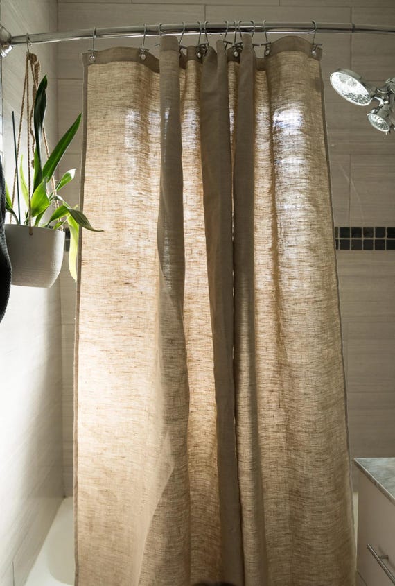 Natural Hemp Stall Shower Curtain | Mildew Resistant | Eco Friendly | Made in USA
