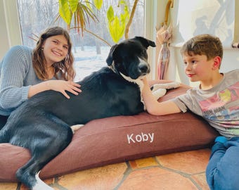 Cama de cáñamo orgánico para perros: espuma de látex natural, funda lavable