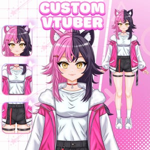 Custom Vtuber Character, Live2D Character, Anime Vtuber, Vtuber Assets, Live2d Model, Pngtuber, Vtuber Commission, Vtuber Design, Anime Art