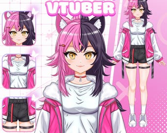 Custom Anime Vtuber Model, Live2D Character Design
