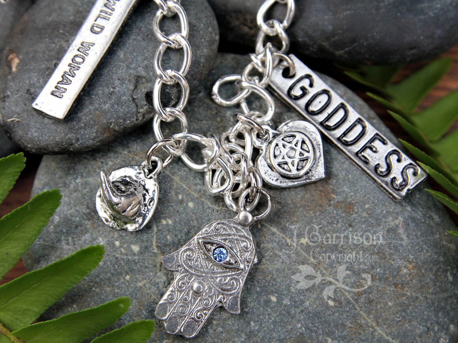 Good Witch Charm Bracelet Silver Wicca Pagan Goddess Witch Etsy