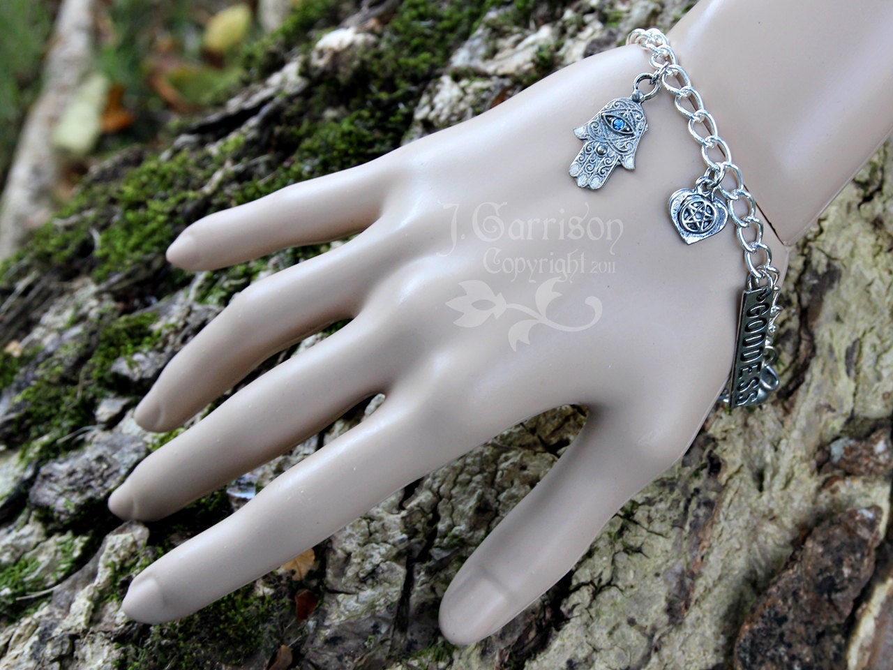 Good Witch Charm Bracelet Silver Wicca Pagan Goddess Witch Etsy