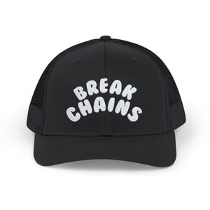 Break Chains Christian Embroidered Snapback Trucker Hat Baseball Cap, Religious Hat, Embroidered Cap, Christian Baseball Cap, Christian Gift