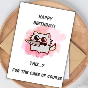 Cat Digital Birthday Card | Funny cat digital birthday card | White cat birthday card | Birthday card for mom, dad, friend. Instant Download