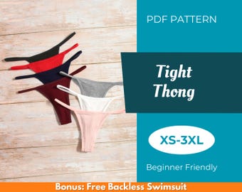 Tight Thong Sewing Pattern | XS-XXXL| Sewing Pattern | Easy Thong Pattern | Beginner Pattern | Underwear Sewing Pattern | PDF Sewing Pattern