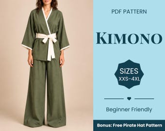 Kimono Sewing Pattern | XXS-XXXXL | Costume Sewing Pattern | Toga Costume | Easy Costume Pattern | Sewing Pattern | Japanese Sewing Pattern