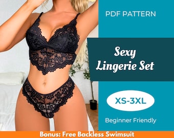 Lingerie Sewing Pattern | XS-XXXL | Sewing Pattern | Sexy Lingerie Set Pattern | Beginner Pattern | Lingerie Pattern | PDF Sewing Pattern