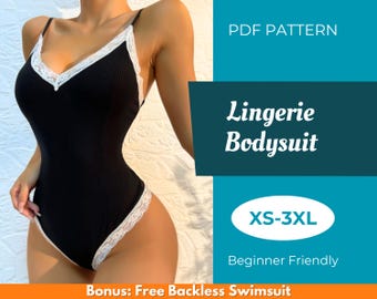 Dessous Body Schnittmuster | XS-XXXL | Schnittmuster | Schnittmuster Body | Anfängermuster | Schnittmuster | PDF-Schnittmuster