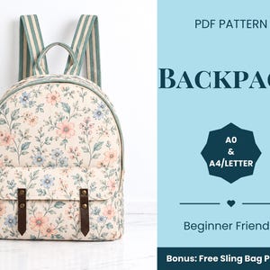 Patrón de costura para mochila / Patrón de bolso / Patrón para principiantes / Patrón de mochila fácil / Patrón de costura / Patrón de costura en PDF / Patrón de bolso fácil