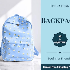 Backpack Sewing Pattern | Bag Pattern | Beginner Pattern | Easy Backpack Pattern | Sewing Pattern | PDF Sewing Pattern | Easy Bag Pattern