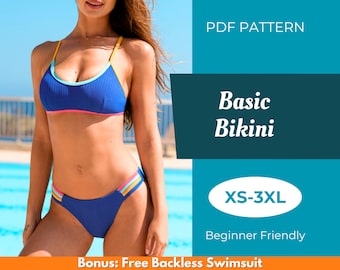 Bikini Sewing Pattern | XS-XXXL | Sewing Pattern | Beginner Pattern | Easy Bikini Pattern | Swimwear Sewing Pattern | PDF Sewing Pattern